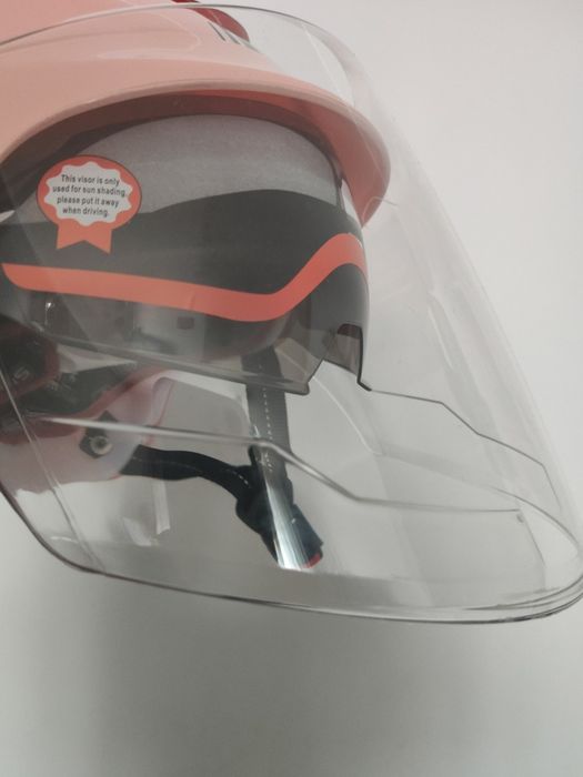 Capacete de mota cor-de-rosa - Sistema Twin Shield