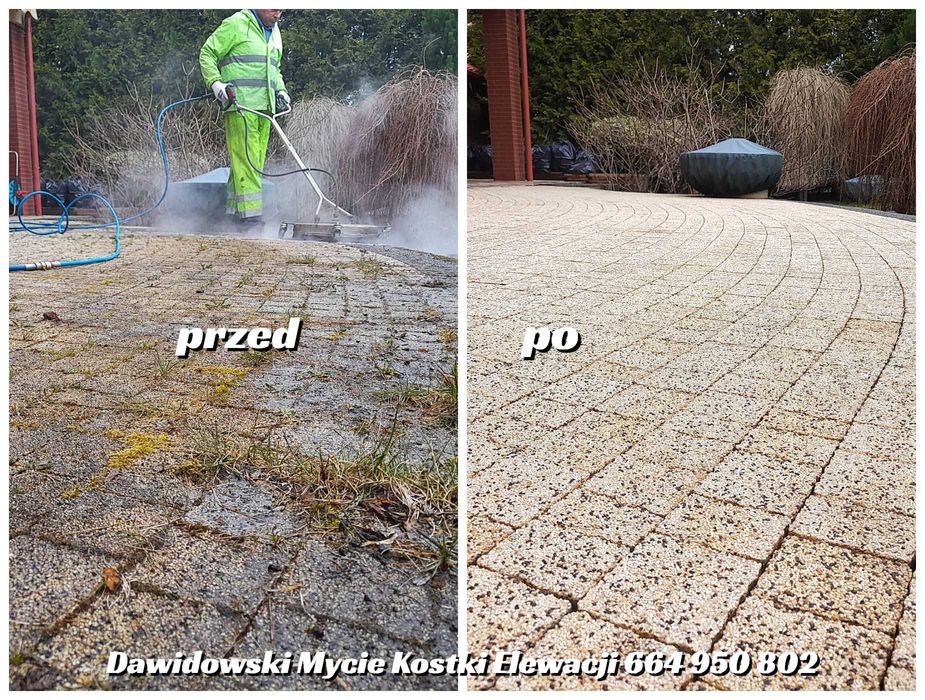 Mycie Kostki Brukowej Elewacji - Czyszczenie tarasu polbruku podjazdu