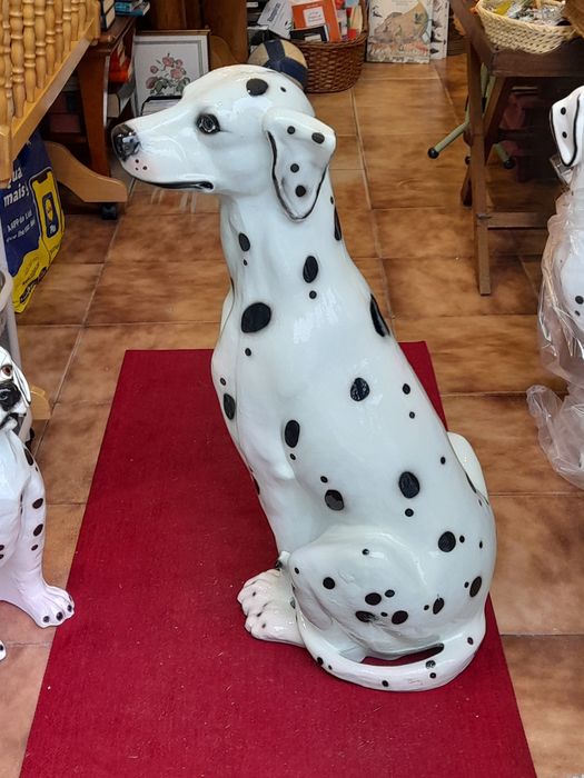 Cão DÁLMATA feito em barro - Louça de Portugal NOVO MODELO super fofo