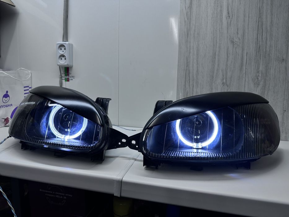 Фары на ланос Установка линз bi led биксенон  линзы свет на авто Led