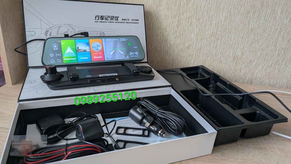 10* android  , 2×32gb зеркало регистратор с GPS дзеркало android 4K