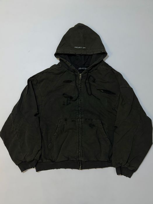 зип худи Project G/R Interpol Destroyed Double Zip Hoodie