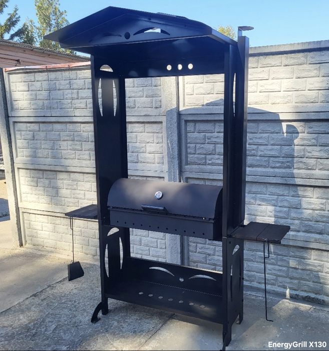 •4мм! НЕ ПОВЕДЕ! Гарантія! Стационарный Мангал Барбекю с Крышей /Гриль