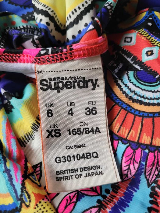 Nowy aztecki jednoczęściowy kolorowy strój kostium kąpielowy 36,S Superdry