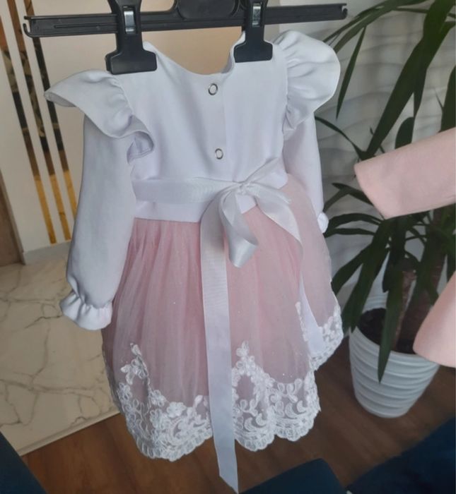 Ubranko komplet sukienka do chrztu dla dziewczynki