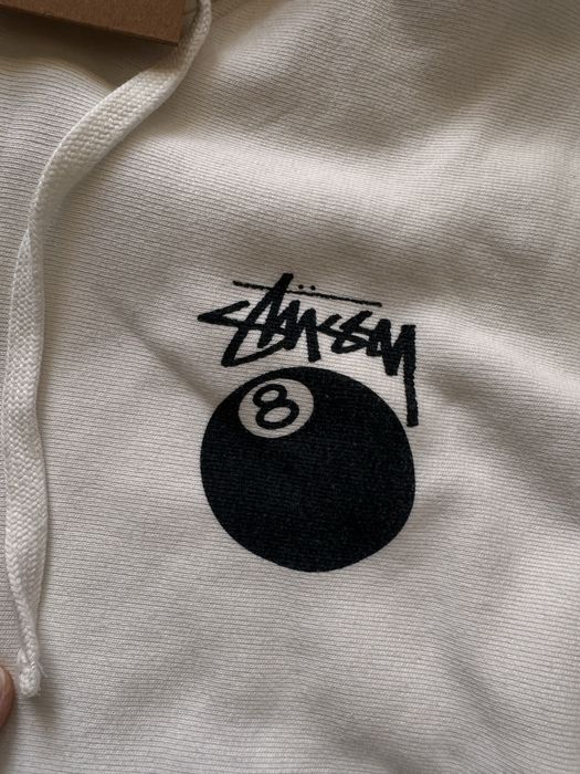 Stussy bluza biała z kapturem nowa z nadrukiem