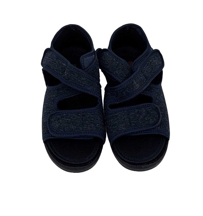 Sandały ortopedyczne rozpinane na rzepy granatowe rozm 39