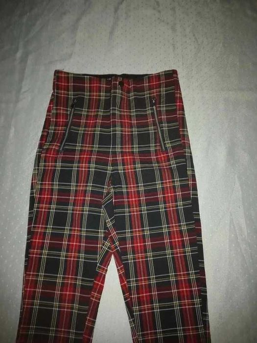 Zara spodniejeggins treginsy  krata święta S