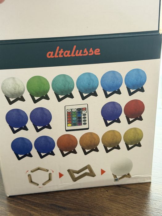 Настільна лампа-нічник 3D Місяць (Moon Lamp) RGB з пультом — Нова