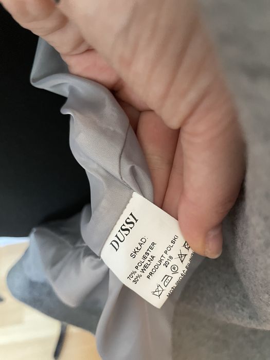 Plaszcz jesienny szary welna DUSSI S