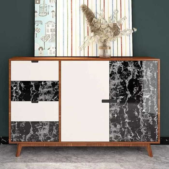 Papier Winylowy Na Blat Kuchenny Samoprzylepny Marmur Czarny Nr194