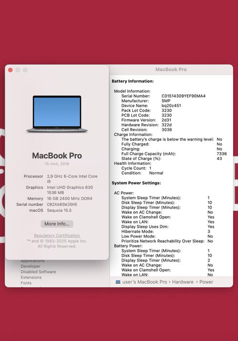 Macbook pro 15 2018 core i9 2.9g 16/512gb !! Гарантія від магазину !!