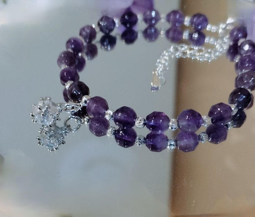 Bransoletka ze srebra S925 z ametystem