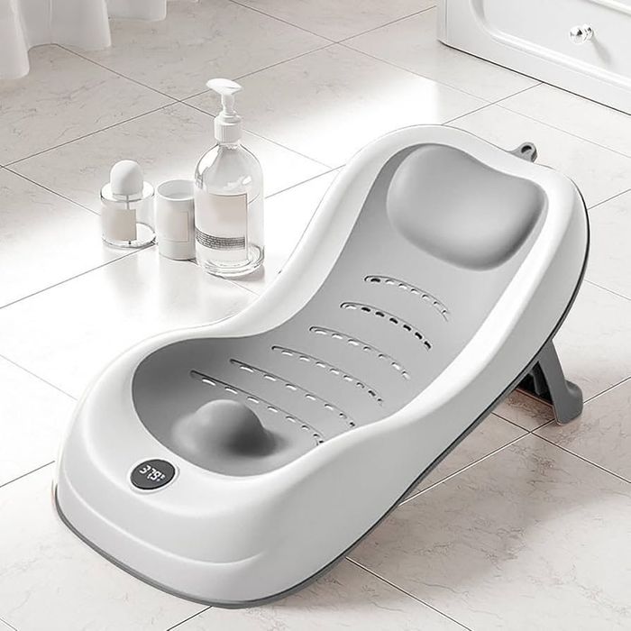 Гірка для купання немовлят з термометром, підставка для ванни