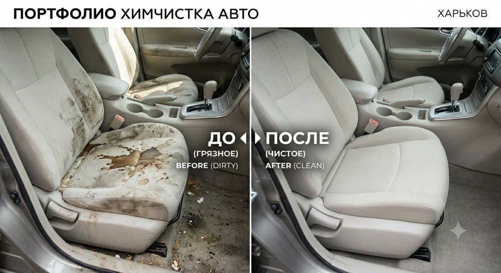 Выездная химчистка сидений автомобиля в Харькове