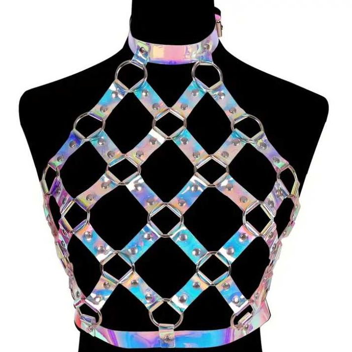 Conjunto Top Holográfico + Luvas Prateadas (NOVOS) - Katy Perry