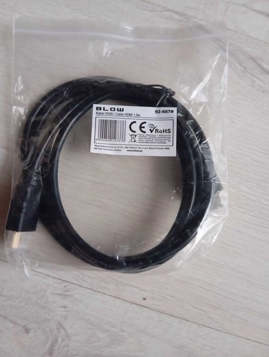 Przewód hdmi 1,5 m.Nowy.Okazja!