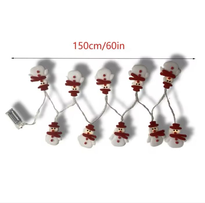 Łańcuch świetlny, girlanda Led z bałwankami