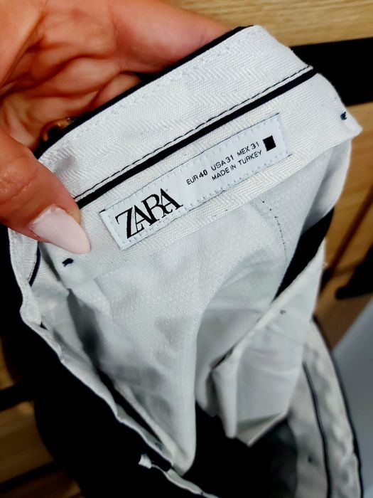 Zara męskie spodnie na kant granatowe slim fit roz 40 31 S modne