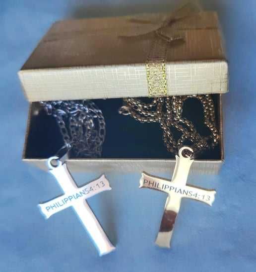 Colar 'Can do ALL' - cruz e fio