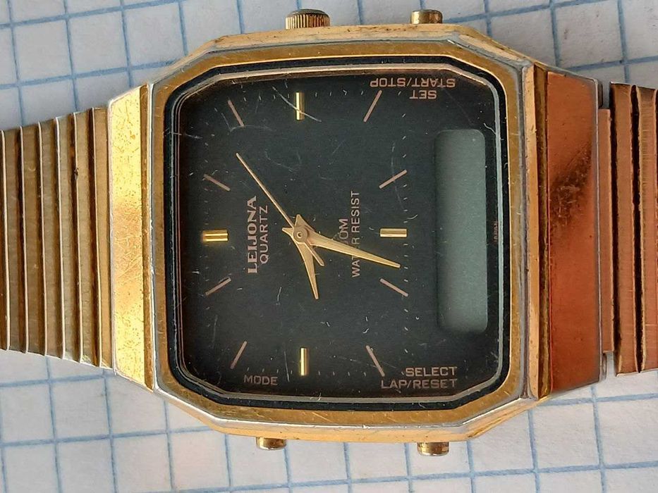 Вінтажний швейцарський чоловічий годинник Leijona Quartz