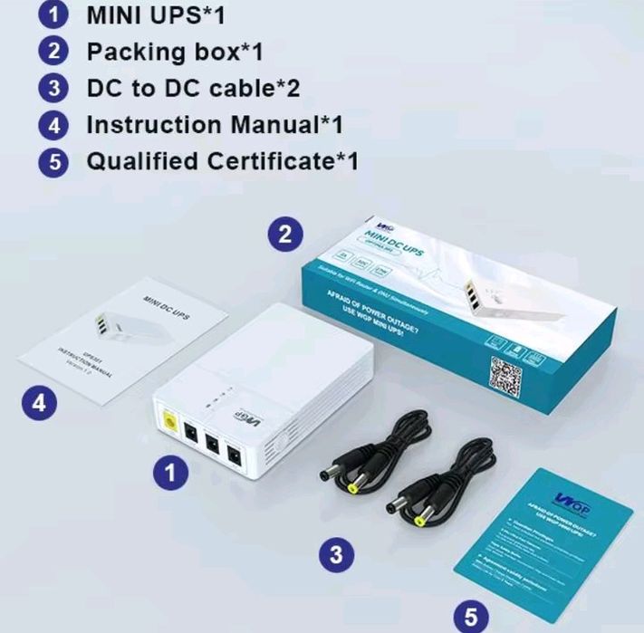 УПС ДБЖ павербанк  для роутера и ONU UPS DC1018L  /  WGP 301 5в/9в/12в