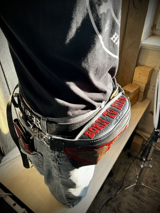 Saszetka nerka shovelhead harley handmade rock motocyklowa