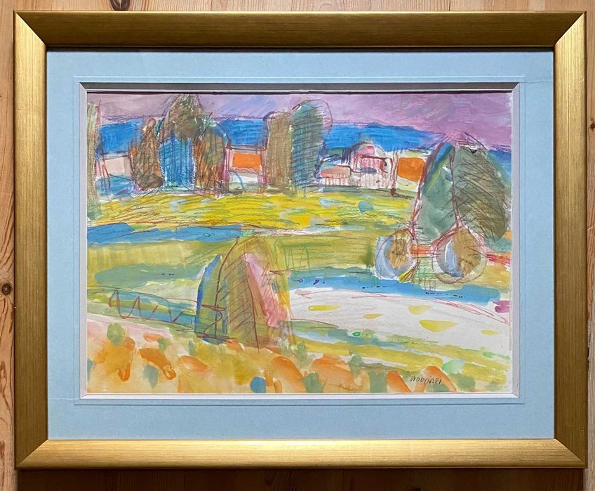 Jan Wodyński ur. 1903, Pejzaż, Akwarela, z domu aukcyjnego