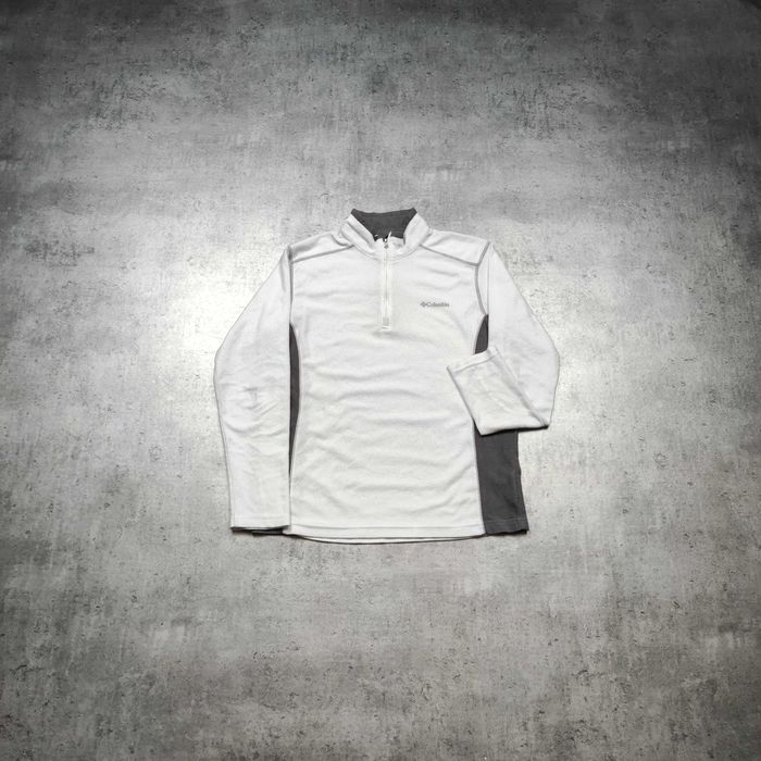 MĘSKA Bluza Thermal PREMIUM Columbia Suwak Haft Logo Biała Polar Fleece