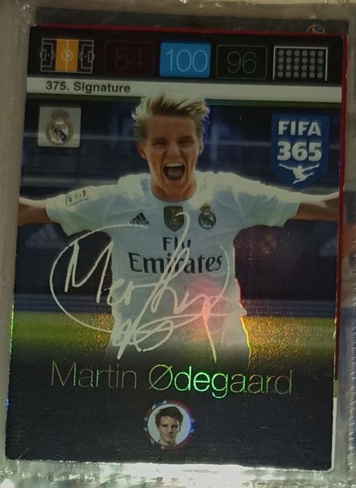 Martin Ödegaard karta z autografem
