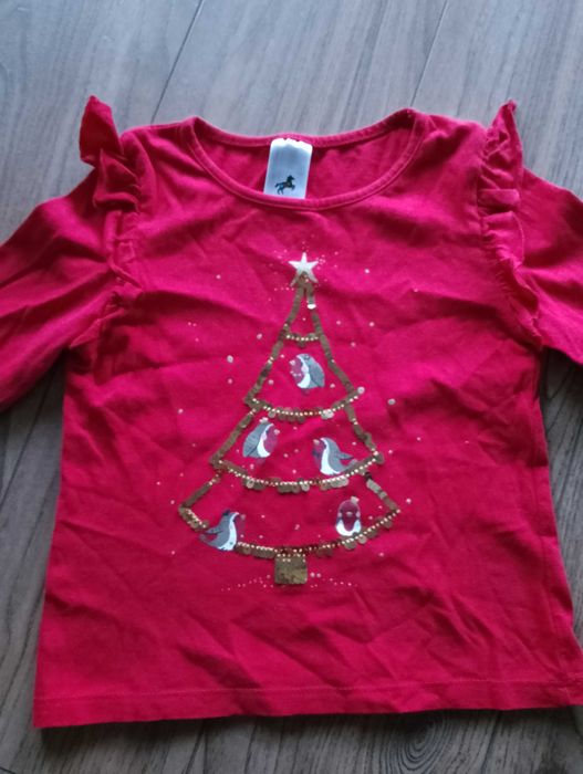 Bluzka czerwona świąteczna 98/104