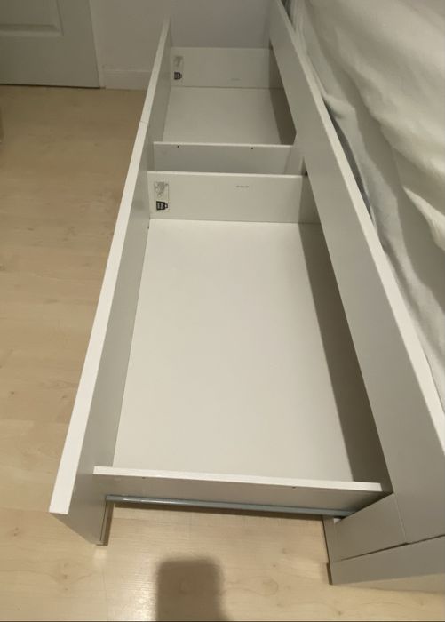 IKEA łóżko Flekke 80–160x200 + 2 materace + szuflady | stan bdb