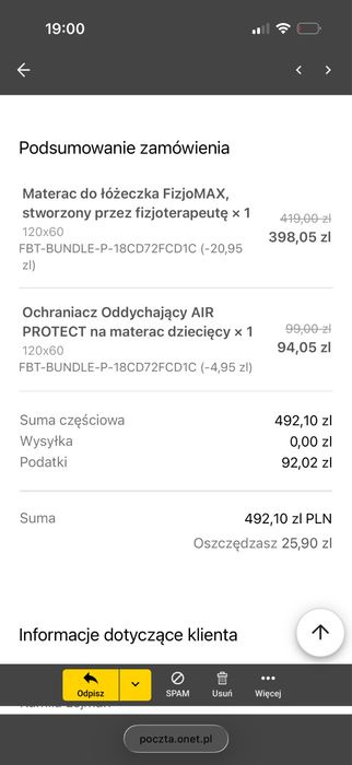 Łóżeczko 120x60 z materacem