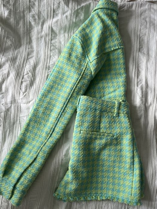 Zara komplet marynarka spodenki w pepitk