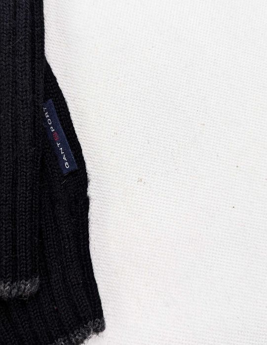 Gant czarna bluza sweter wełniany golf L