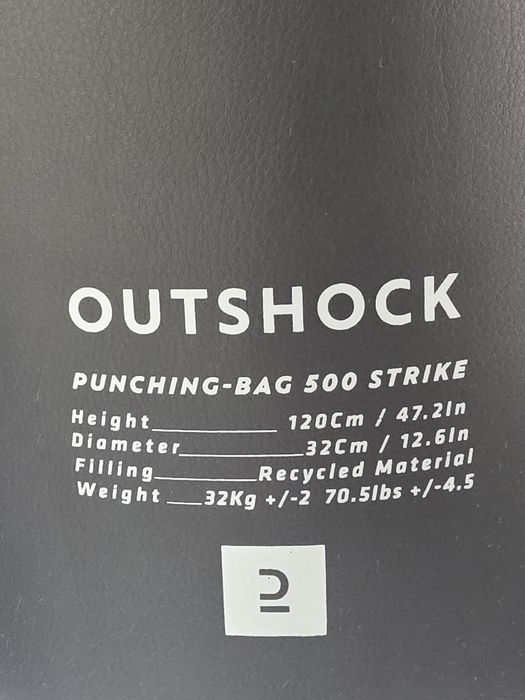 Saco de Boxe Outshock 500 Strike (32kg) + Suporte de Teto — Como Novo