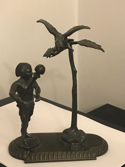 Szklana patera na owoce i metaloplastyka z okresu PRL-u