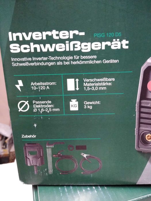 Spawarka inwerterowa Parkside PISG 120 D5. Nowy komplet.