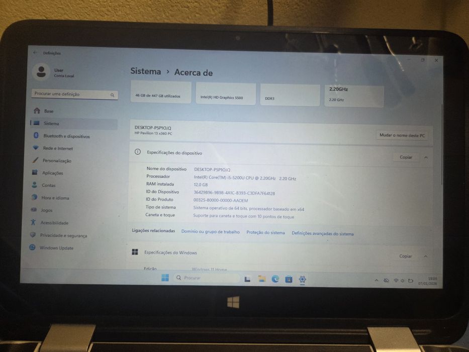 Portátil tatil HP ideal para trabalho ou para escola