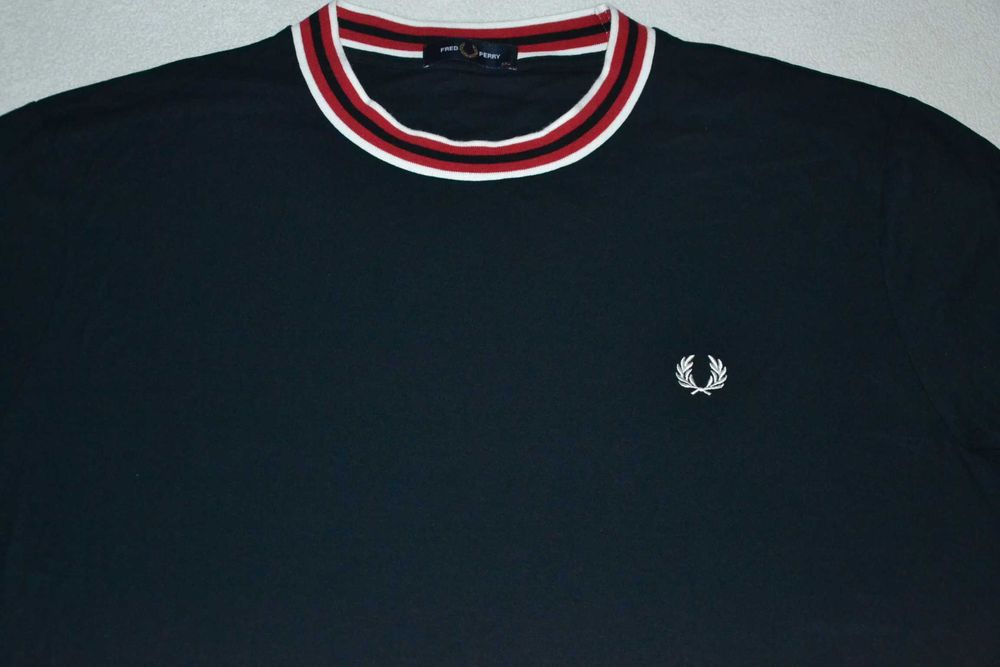 FRED PERRY Koszulka Męska długi rękaw XXL Bawełna Jak Nowa T shirt