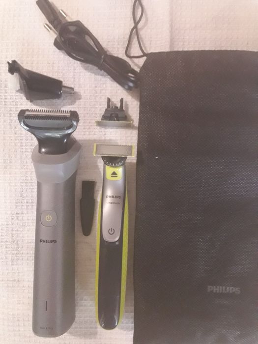 Набор Philips: Триммер для тела/лица + Электробритва Philips OneBlade