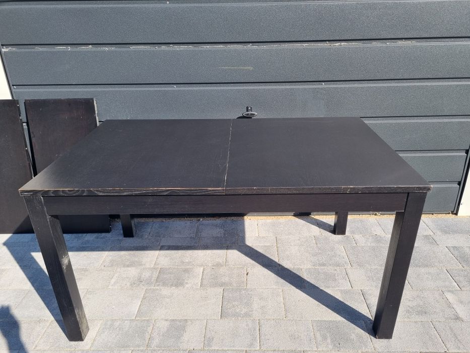 Stół IKEA BJURSTA czarny 84 x 140 - 220 cm