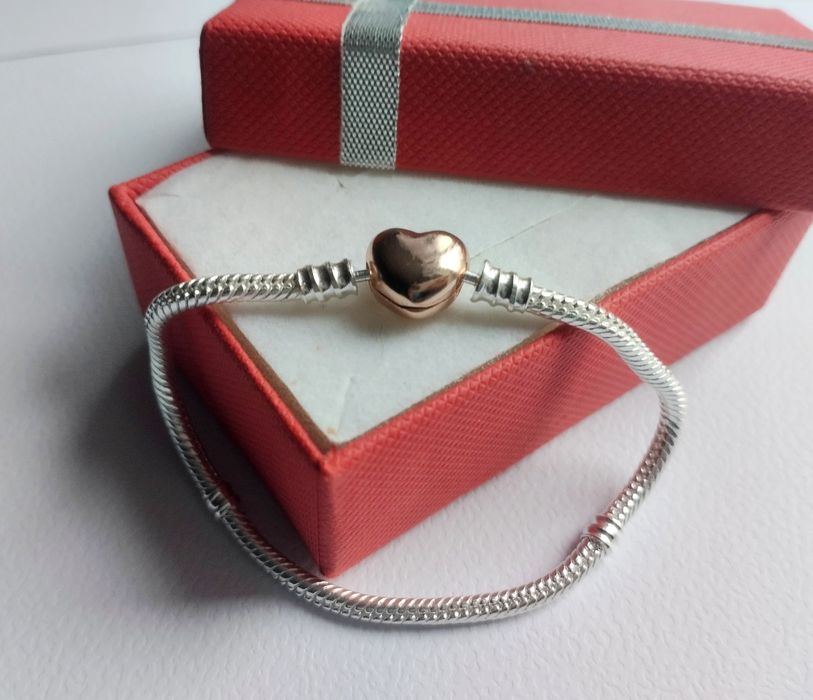 Na święta nowa bransoletka modułowa serce złote 925s