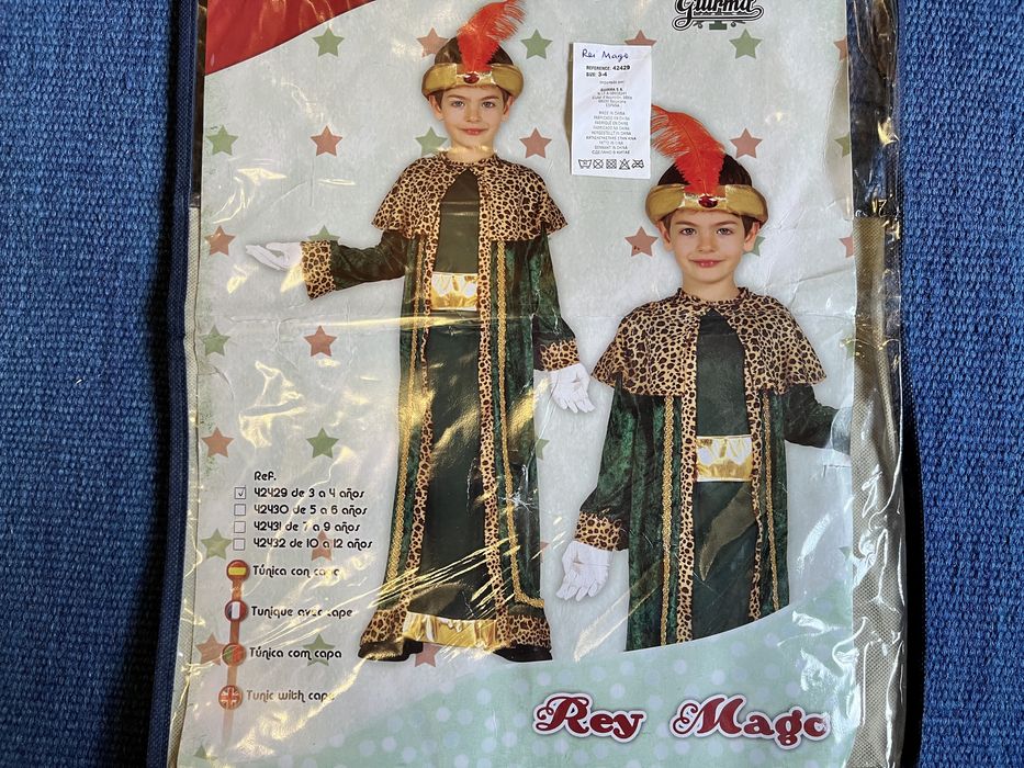 Disfarce de rei mago para criança