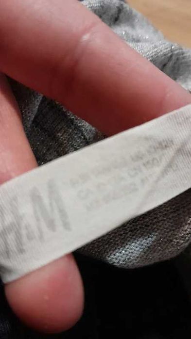 Sweter, kardigan jasnoszary z brokatem, H&M 146 cm