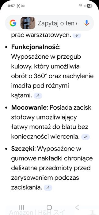 Imadło uniwesalne z kulowym przegubem