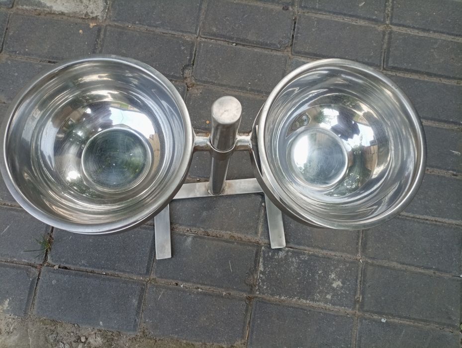 Підставка стійка НЕРЖАВІЙКА під миски для собак, кормушка стойка, підставка из  нержавейки