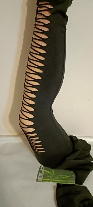 Legginsy bambusowe siatka wzór