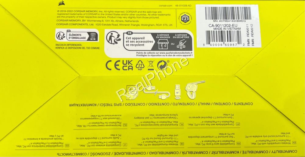 Навушники з мікрофоном Corsair Void RGB Elite Wireless White