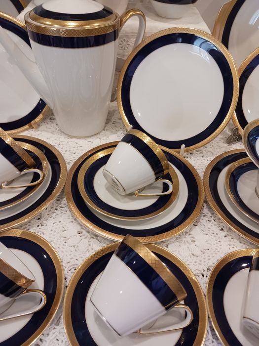 Edelstein Serwis kawa herbata kobalt zlocenie